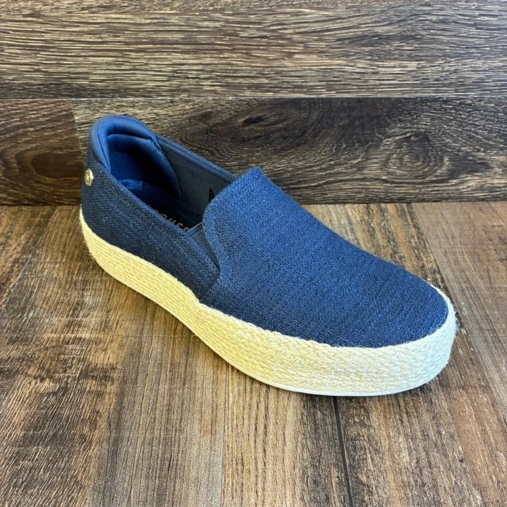 Skechers Martha Stewart Women's Navy Blue Platform Espadrille Loafers Size 7.5